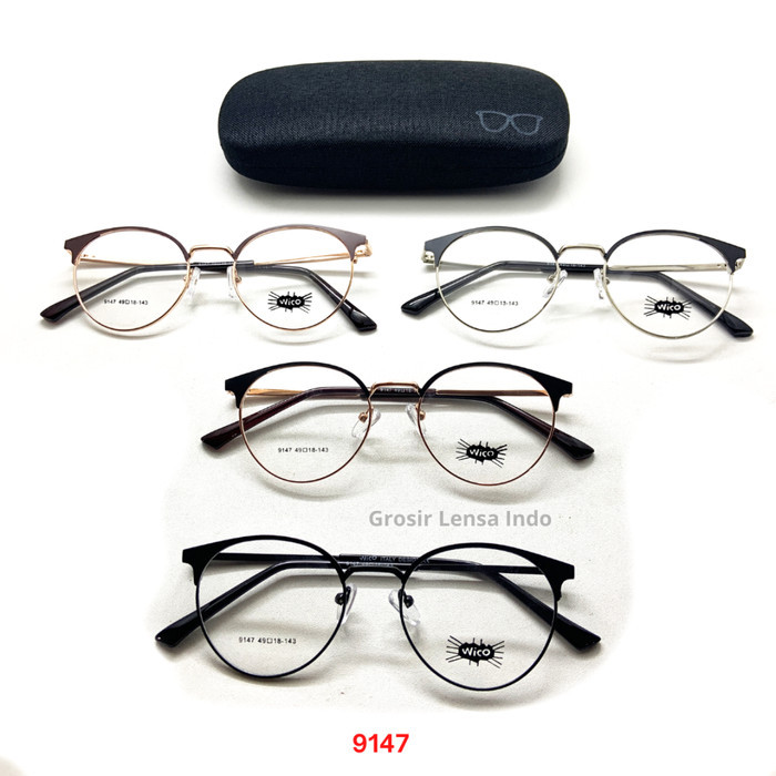 FRAME KACAMATA PRIA / WANITA ORIGINAL WICO 9147 Lebar Frame 130 Size 49 Bridge 18 Full Frame