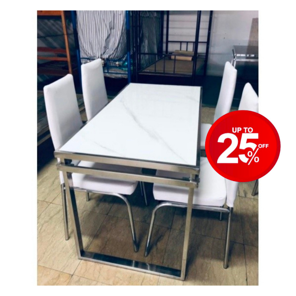 Meja Makan Granit + 4 Kursi