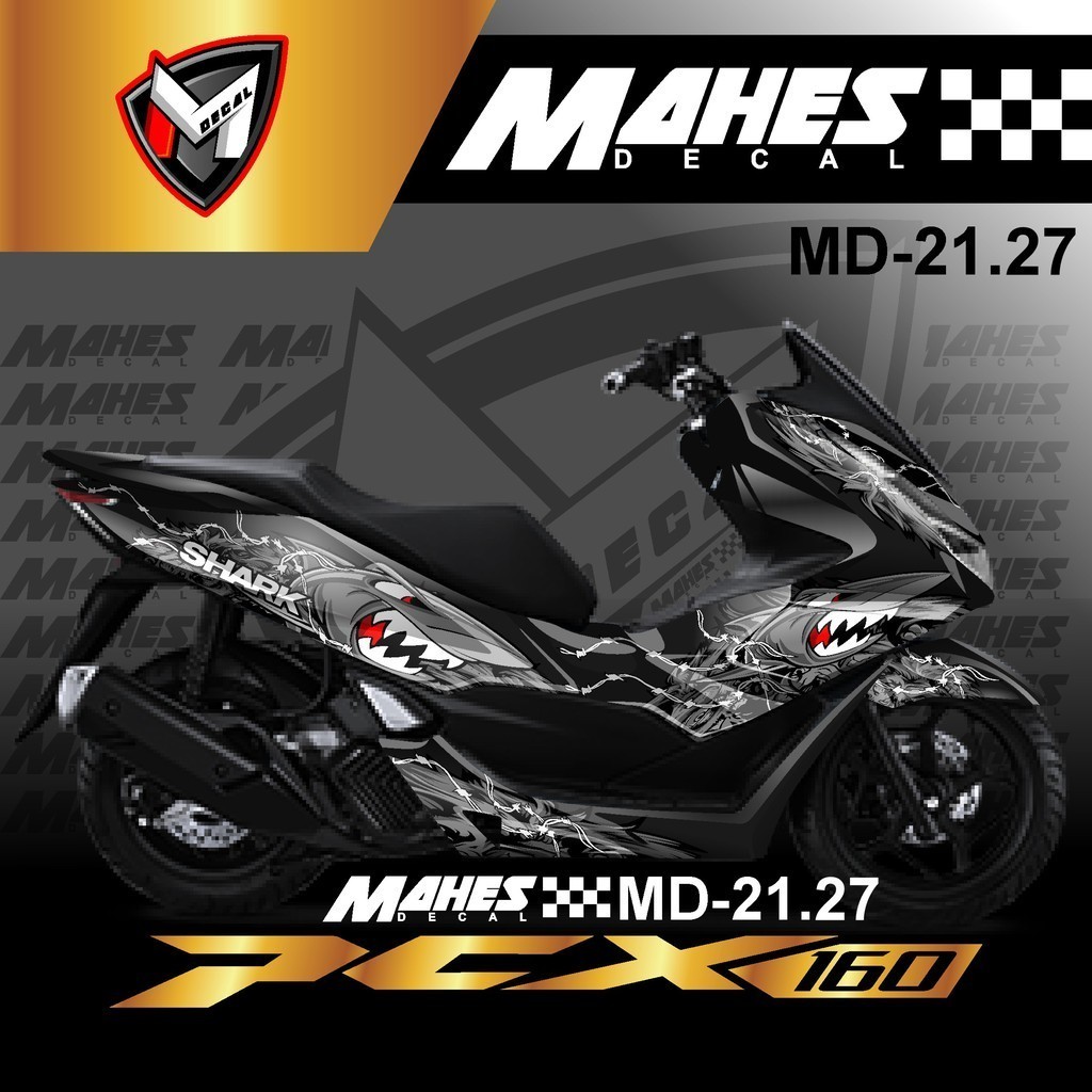 Decal Sticker Honda PCX 160 2021 Fullbody - Dekal PCX160 New Desain Hiu MD21.27