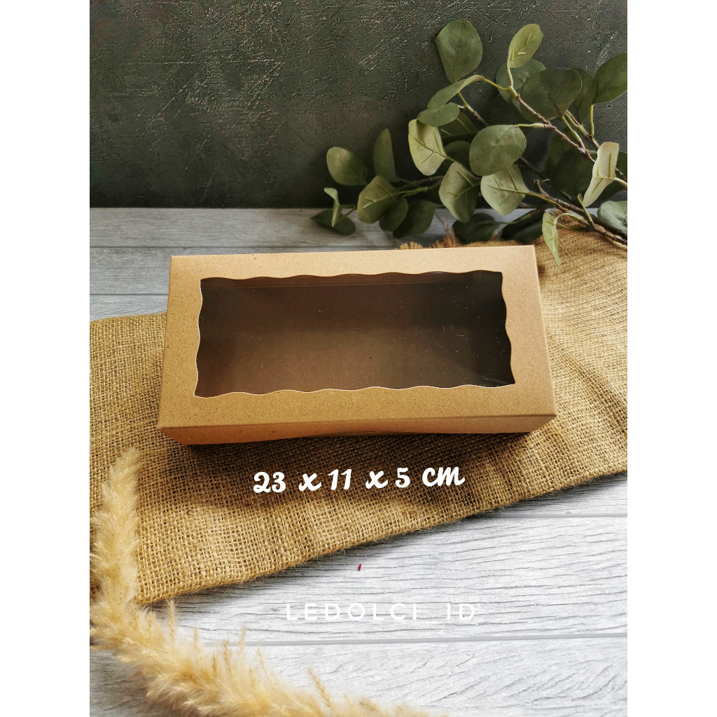 

(10 PCS) CB231105 - KRAFT BOX MIKA BROWNIES DUS CAKE KUE TEBAL 23x11x5