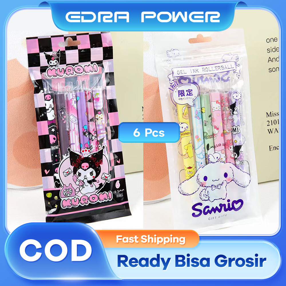 

Pulpen Gel Mekanik 0.5mm Hitam Motif Kartun Gadis Lucu Pena Push-Up Saku Paket 6 pcs