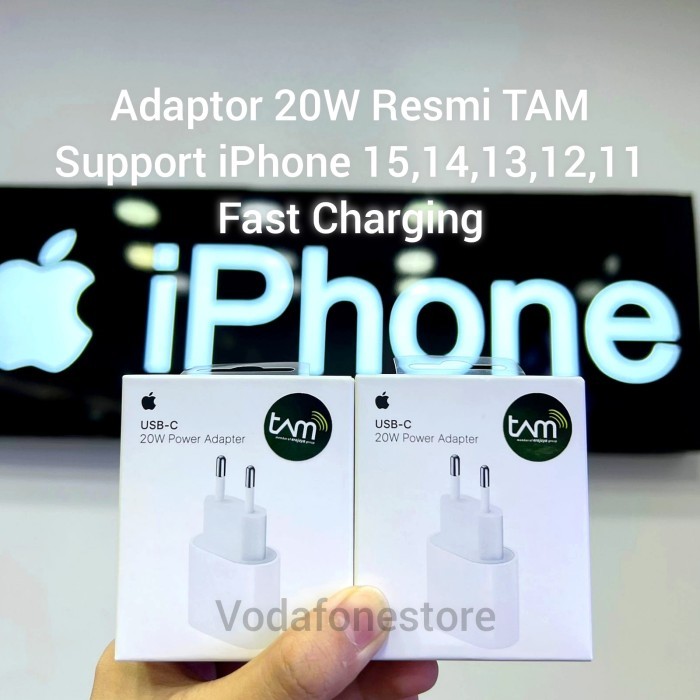 IPHONE 15 15 Pro Max Adaptor Type C 20 Watt Fast Charging Original TAM