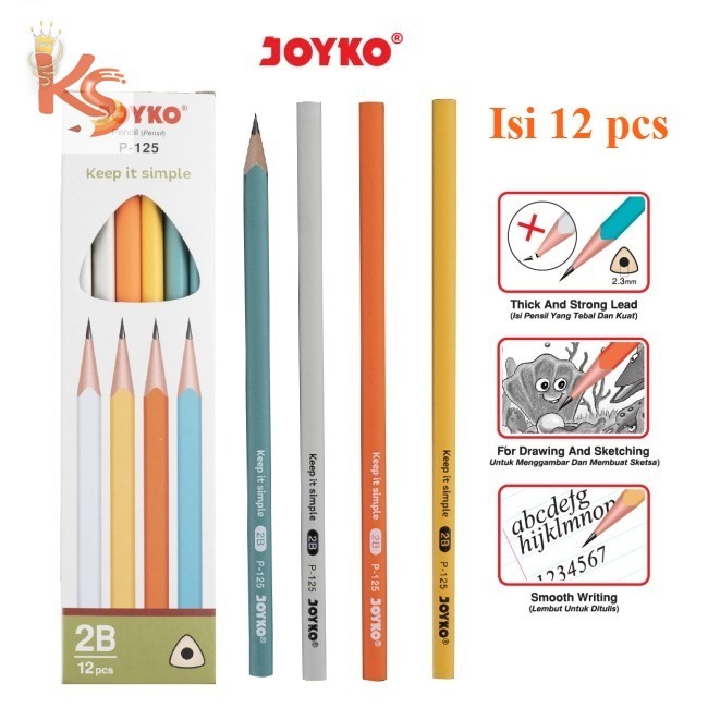 

(KS) Pensil 2B Joyko Seri Colourfull 1 pack isi 12 pcs ( P-125 )