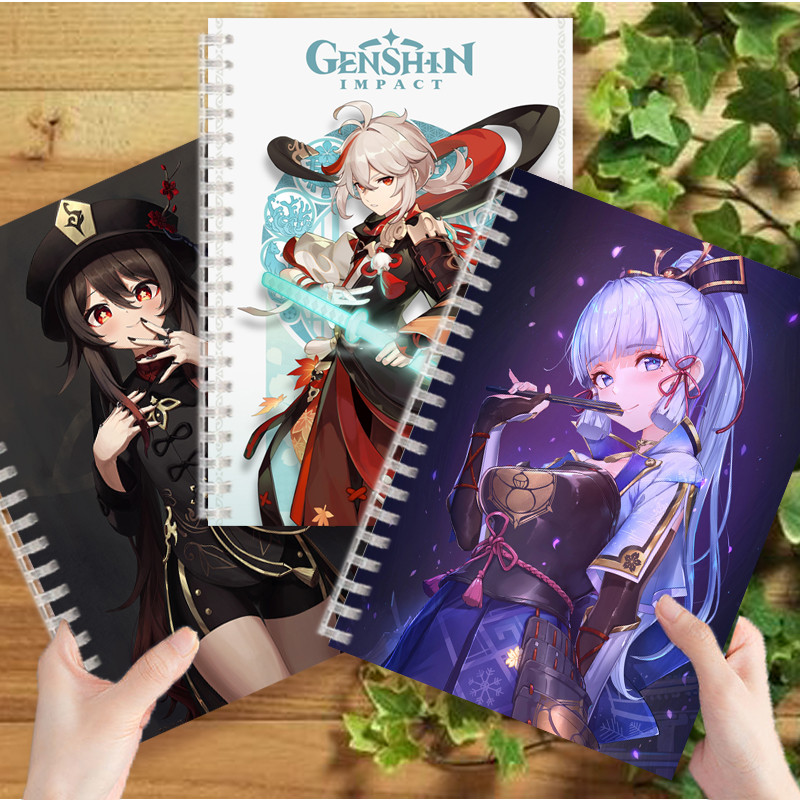 

A5 Spiral Notebook Printing Anime Figure Genshin Impact Lnazuma Zhongli Ayato Venti Xiao Yae Miko Ganyu Keqing For Writing Book