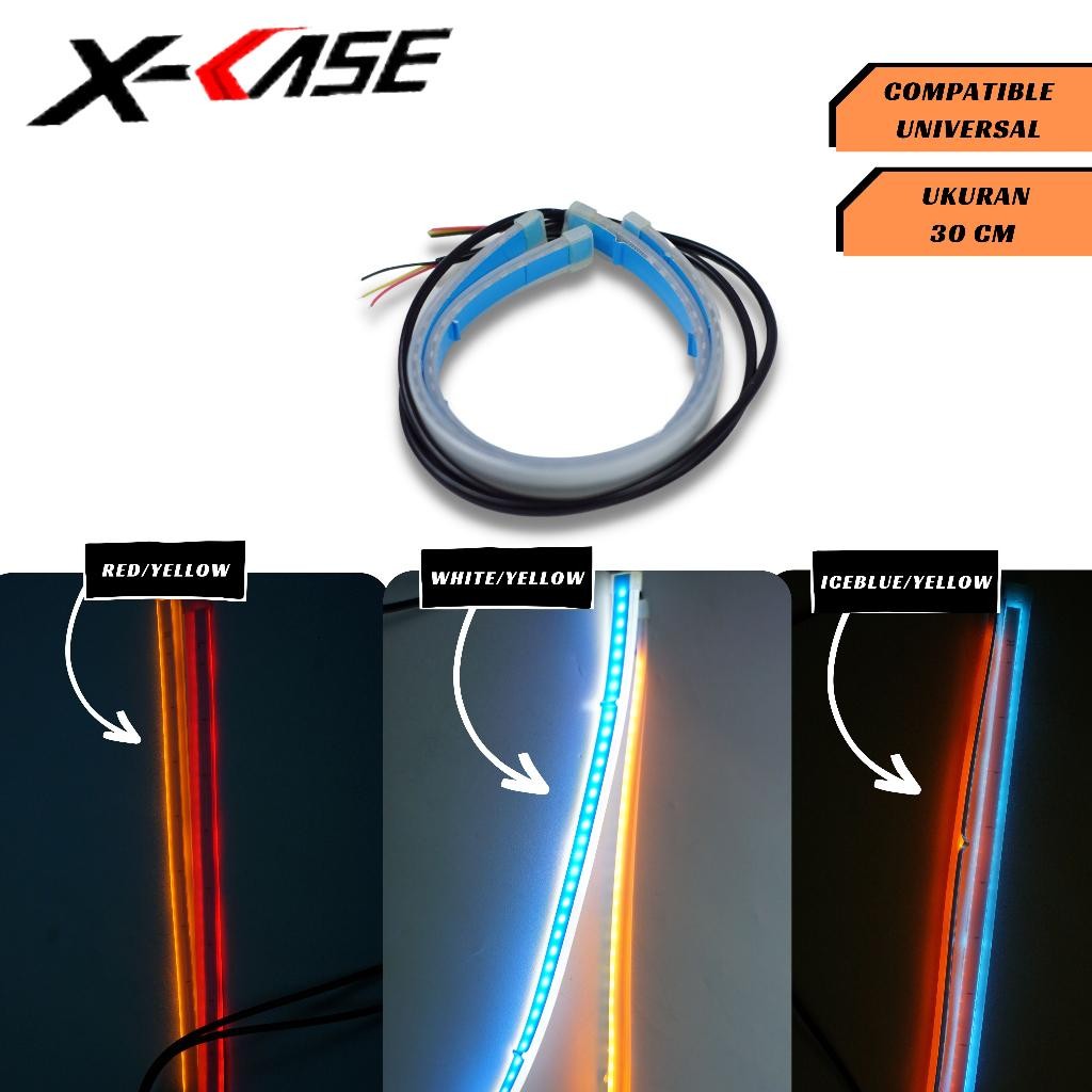 Lampu Alis Drl Lampu Led Drl Alis 30cm Mobil Motor Sein Running Light Fleksibel Waterproof