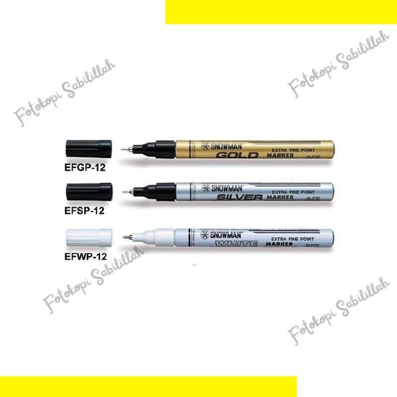 

Spidol Snowman Marker Fine Point / Spidol Snowman Marker Extra Fine Point / Spidol Snowman Gold / Spidol Snowman Silver / Spidol Snowman White