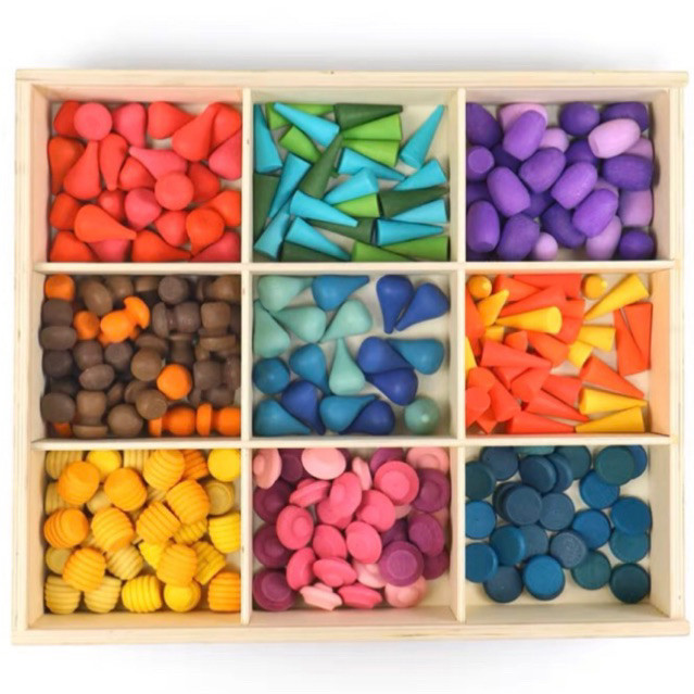 montessori wooden loose parts - grapat alike - mainan edukasi anak