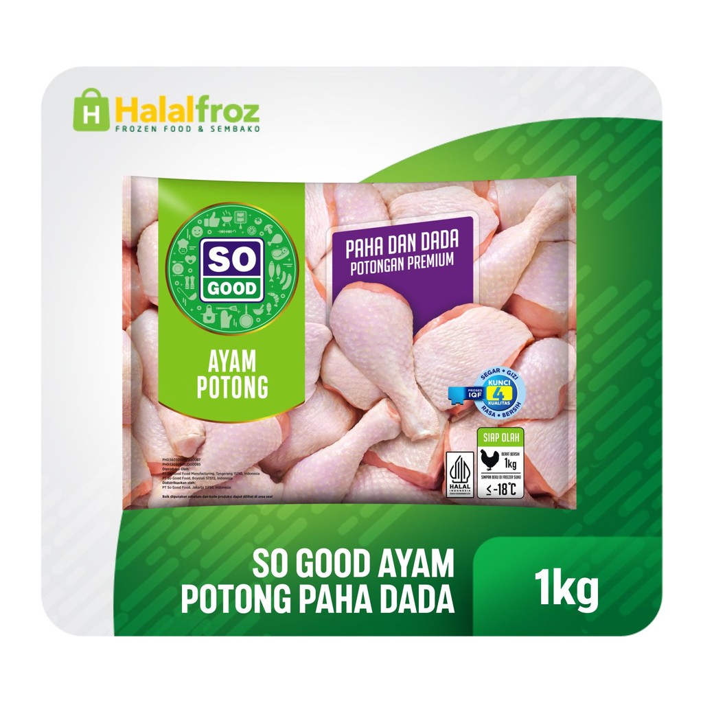 

Ayam Potong Paha dan Dada Premium So Good 1 kgGosend Ready, Paling murah, Terlaris