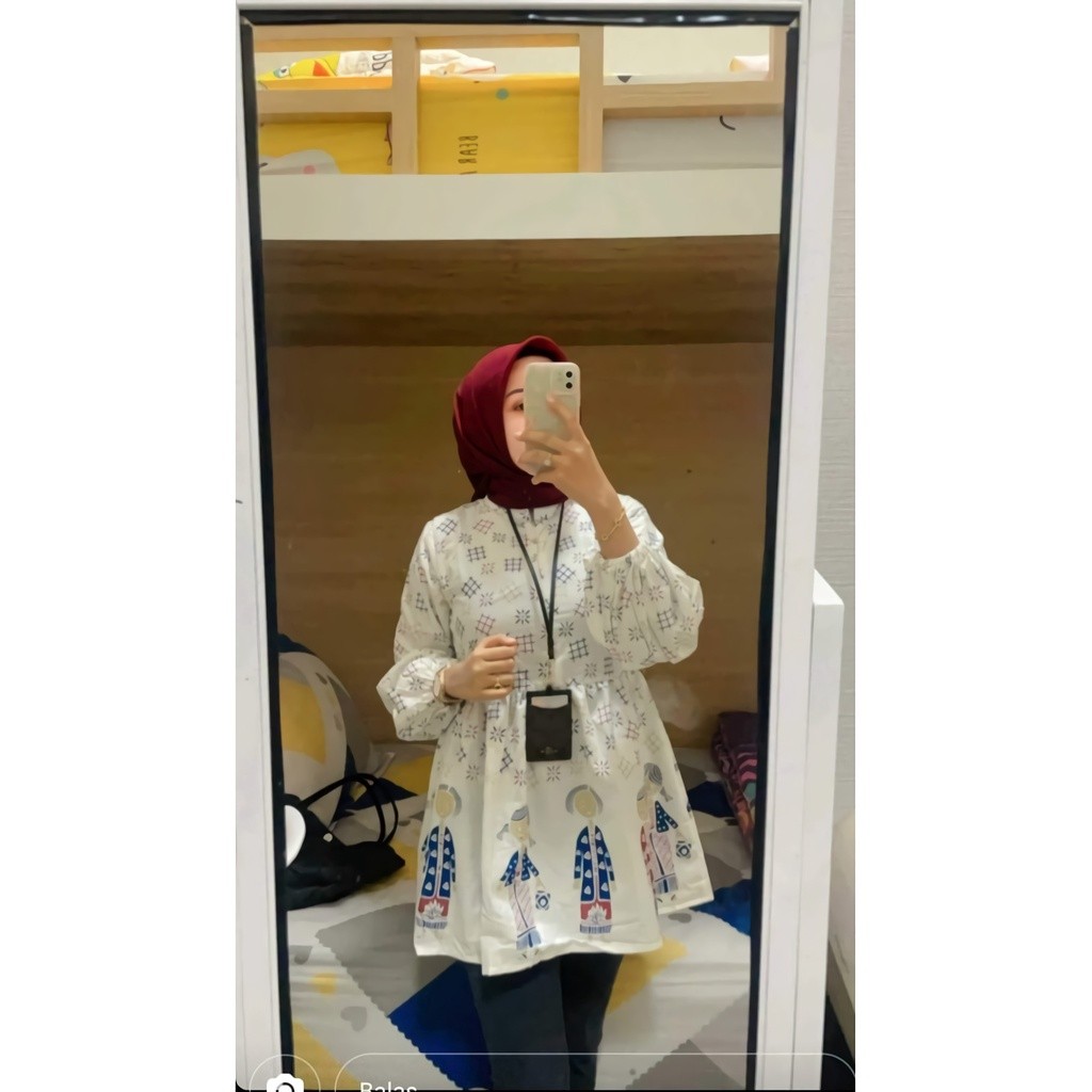 READY - ATASAN BATIK WANITA / BLOUSE BATIK BU TEJO /  BAJU KERJA WANITA MODERN