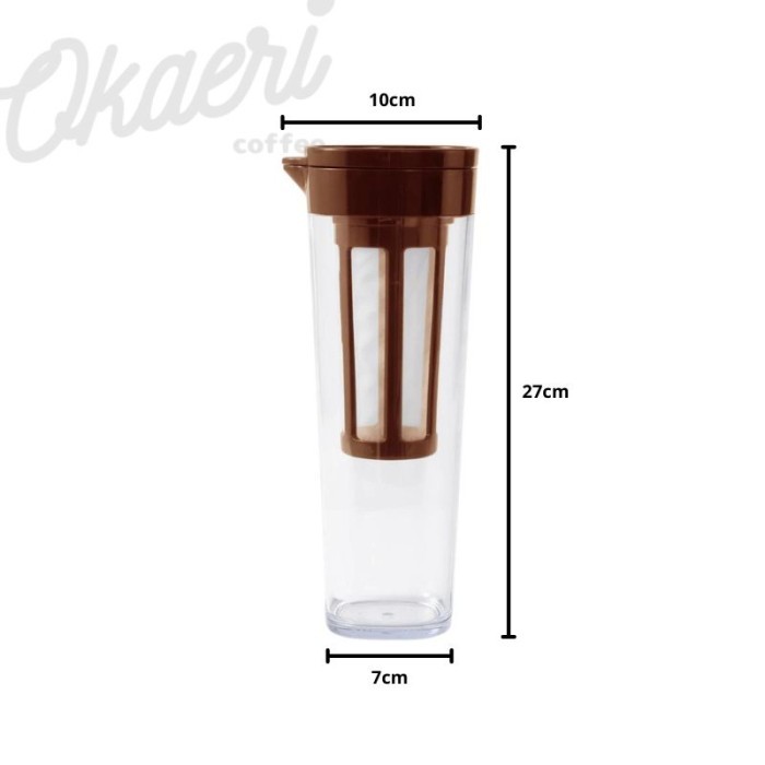 

Cold Brew Coffee Maker Infuser 1000ml / Teko Filter Saringan Teh Kopi - Cokelat