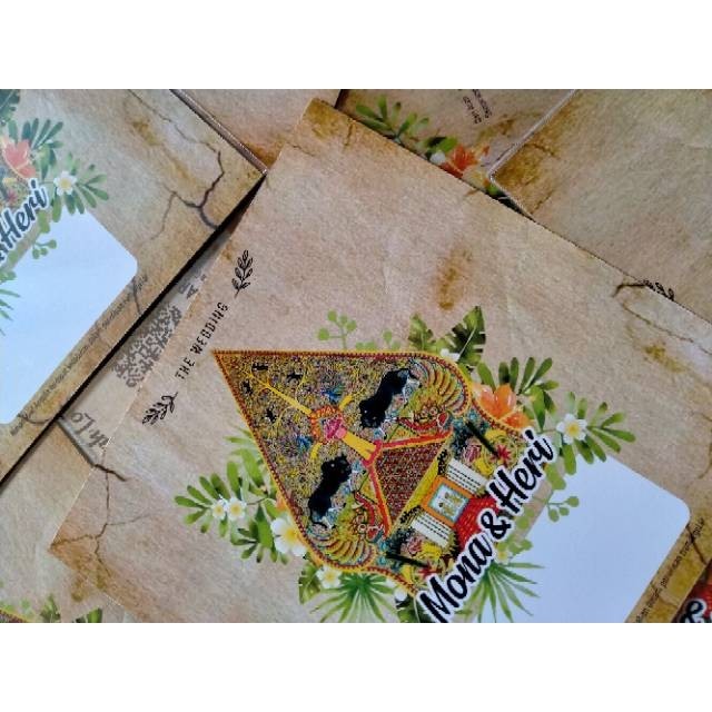 Undangan Pernikahan Jawa Klasik Bahan Tebal Mengkilap Custom Foto