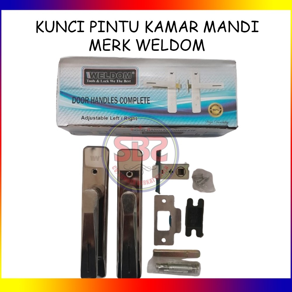 WELDOM KUNCI PINTU WC / KAMAR MANDI - HANDLE GAGANG KUNCI PINTU KAMAR MANDI TOILET WELDOM - CHROME