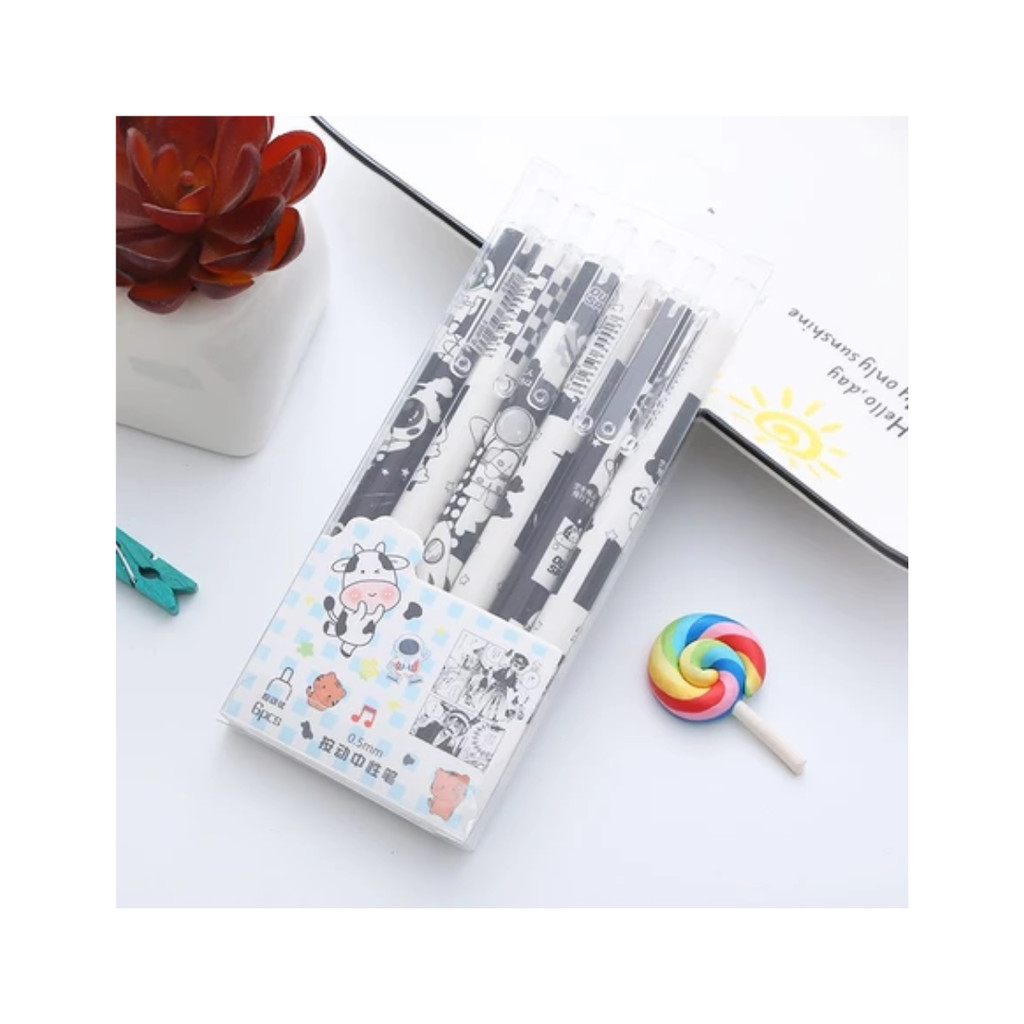 

6PCS PULPEN GEL MEKANIK 0.5MM / BALLPOINT MEKANIK FS