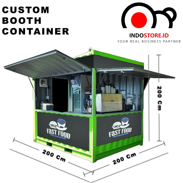 Custom Booth Semi Container/ Kontainer Makanan Minuman 2m x 2m - 200 x 200