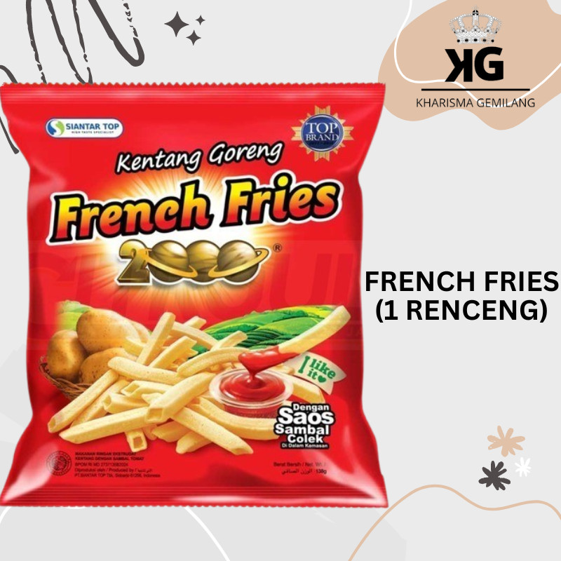 

KG - FRENCH FRIES 15 Gram Chiki Snack Kentang Dengan Saus Sambal Ringan 2000 Anak Dewasa Murah