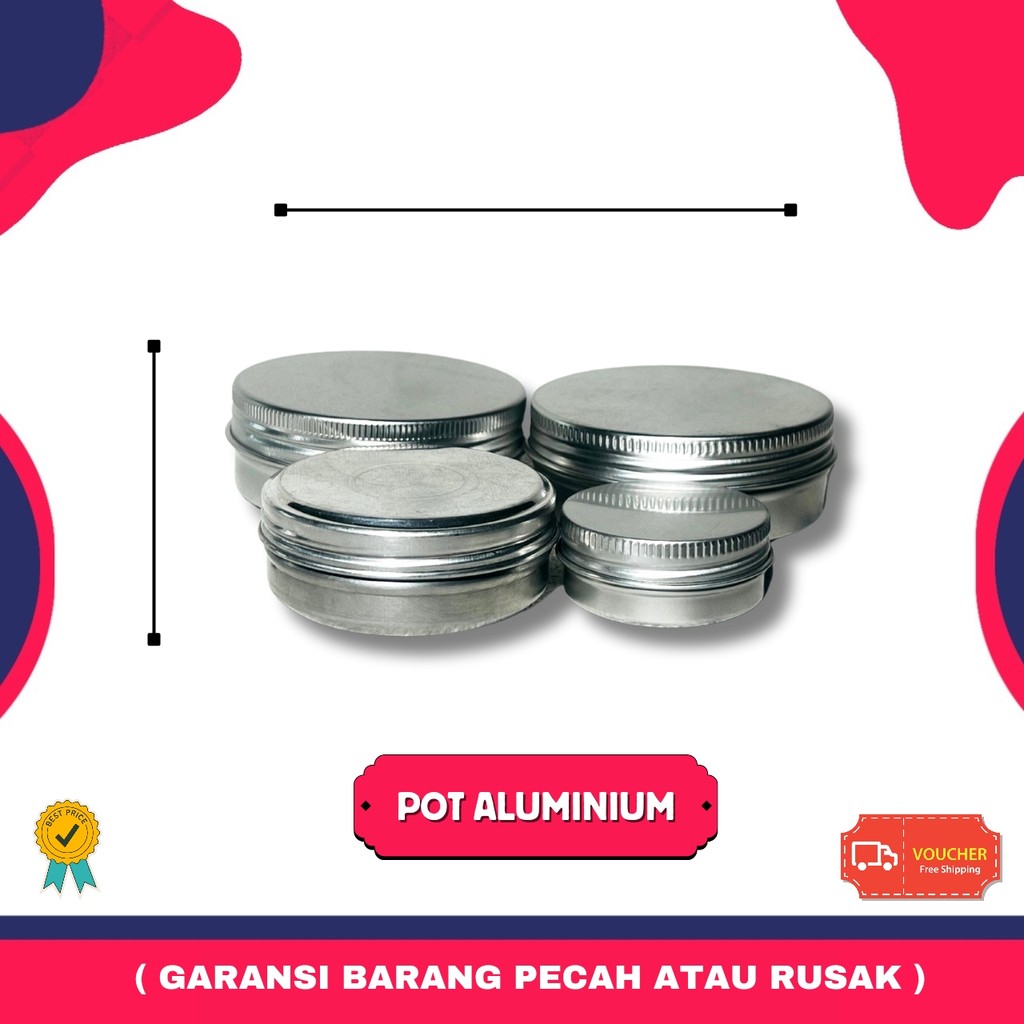 Pot Pomade Aluminium 15gr 30gr 60gr 100gr Tin Can | Kaleng Pomade Aluminium