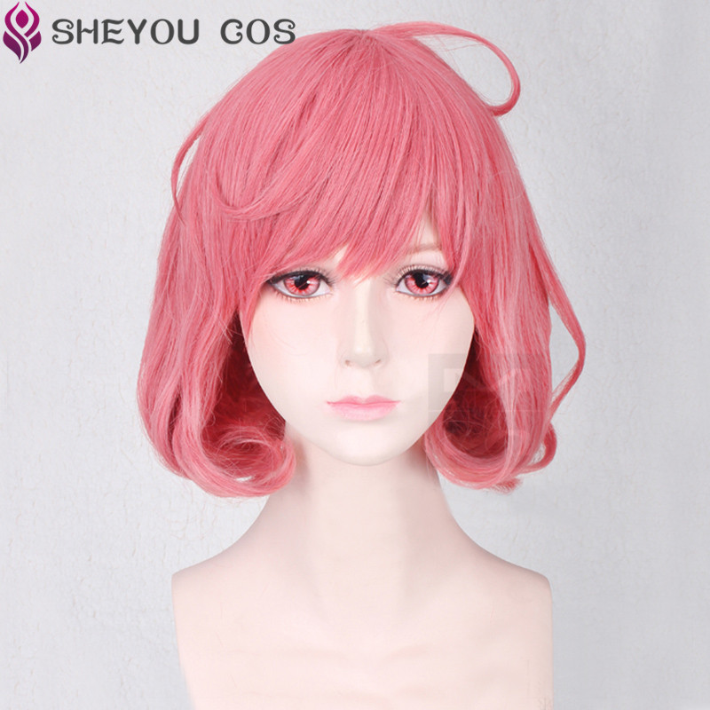 Anime Noragami Ebisu Kofuku Wigs Cosplay Costume Women Girl Short Pink Curly Hair Heat Resistant Cos