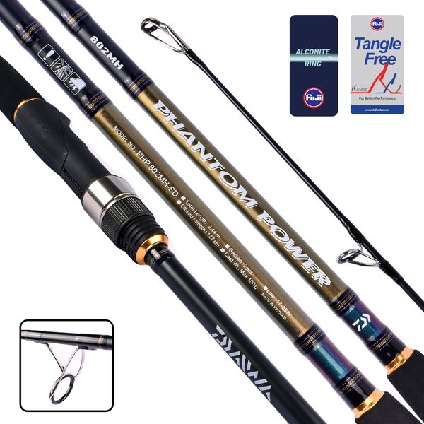 Joran Pancing Laut Spinning Daiwa Phantom Power 802MH (240CM)