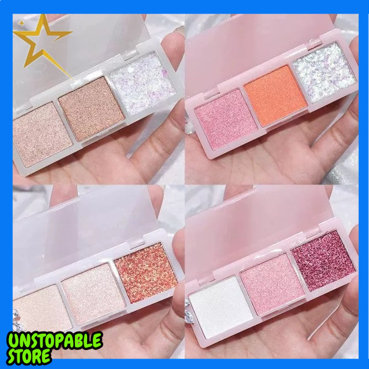 Korean Eyeshadow Palette 3 Colors / Lameila Eye Shadow Glitter Waterproof Tahan Lama LM 5101