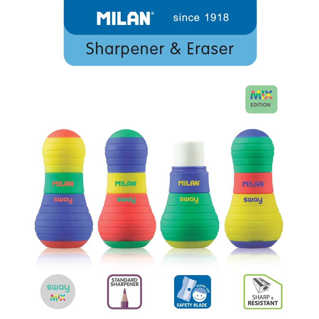 

[BMS Bekasi] Milan Sway Mix Kombinasi Rautan Pensil dan Penghapus / Sharpener & Eraser - 47162