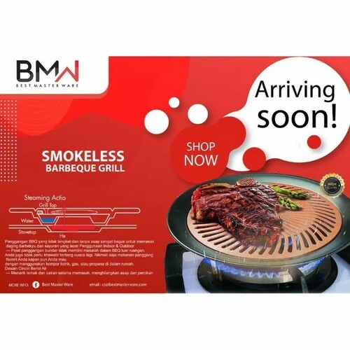 Smokeless Grill BMW Non Stick/ BBQ Grill Alat Panggang Serbaguna