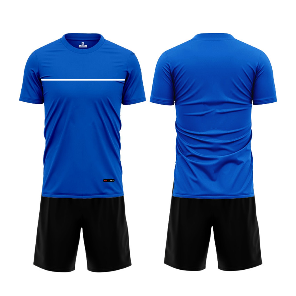 ENX SPORT Setelan olahraga polos Seragam TIM Club Futsal baju Celana Sablon Lis Dada SETOBL-PL014