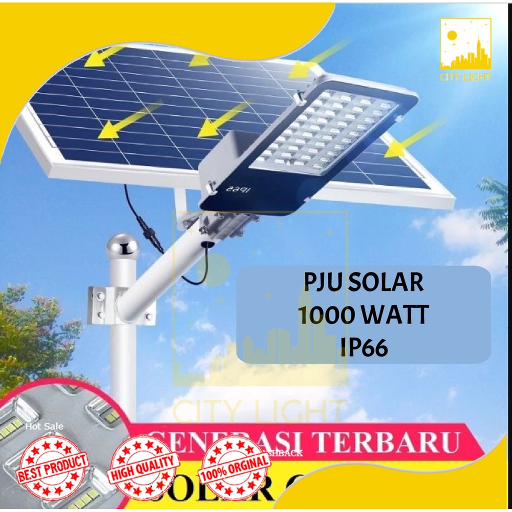 Lampu Jalan 1000w Solar Cell Lampu PJU 1000 watt Solar Panel 2 in 1