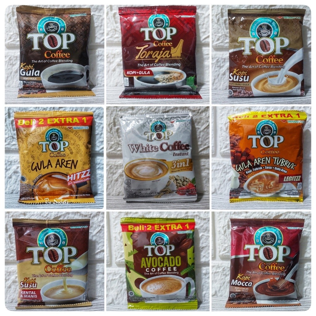 

✨ TOSERBA ✨ Top Coffee Sachet Varian Rasa Lengkap - Kopi Instan 3in1 - Avocado Coffe - Kopi Top Gula