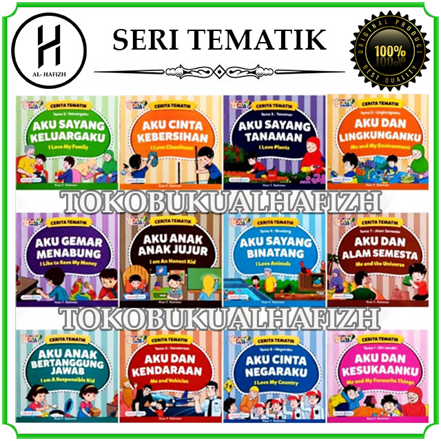 

Buku Cerita Anak Tematik Bergambar Bilingual Full Color/ Aku Dan Kesukaanku/ Aku Sayang Keluargaku