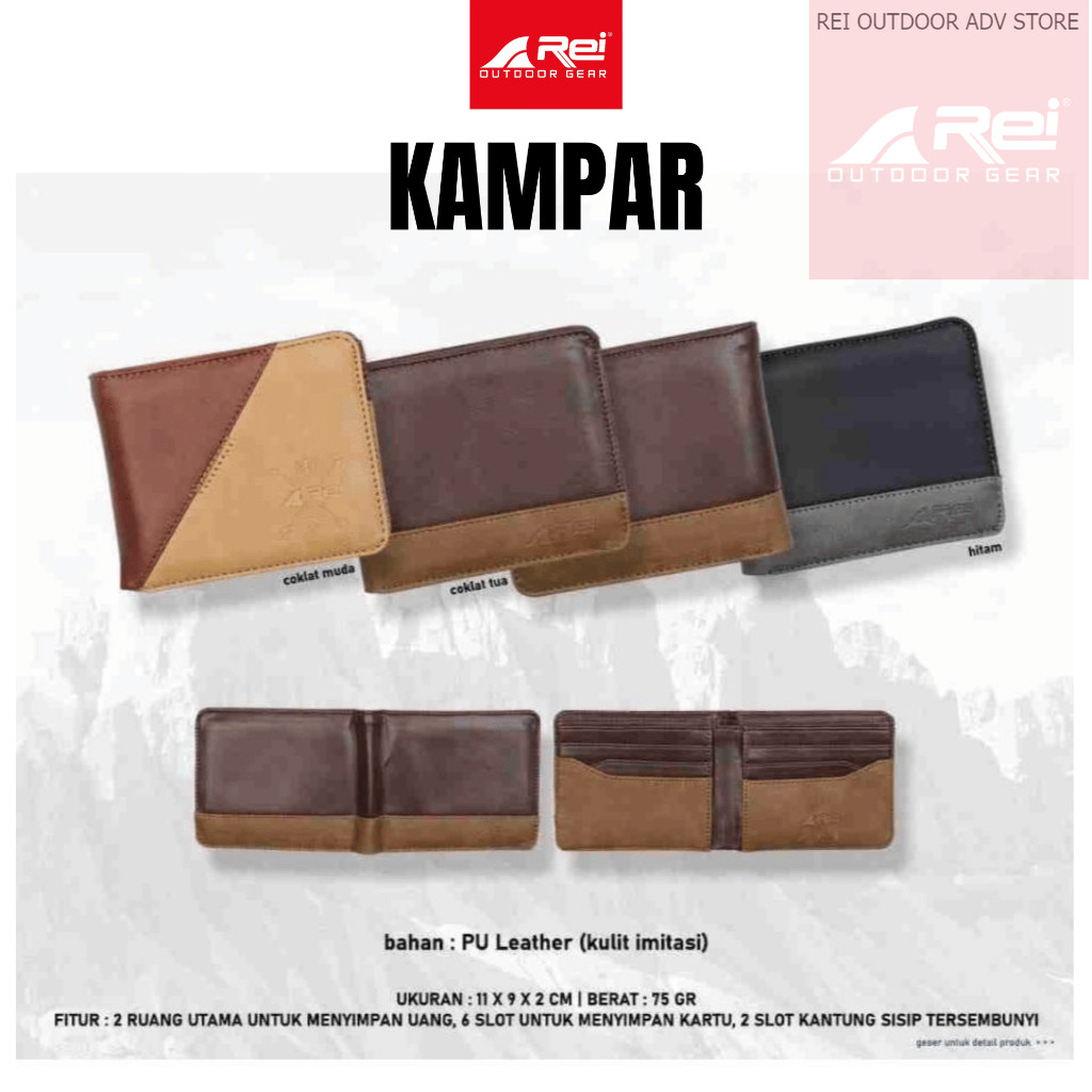 Rei Dompet Original/ Wallet Pendek Pria Kampar Arei Outdoorgear /Arei Dompet Original