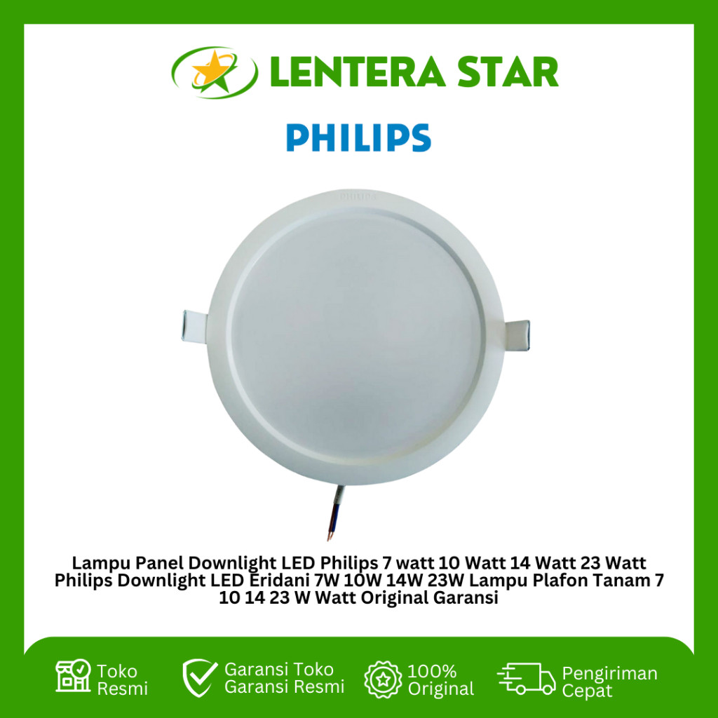 Lampu Panel Downlight LED Philips 7 watt 10 Watt 14 Watt 23 Watt Philips Downlight LED Eridani