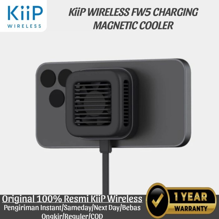 KiiP Wireless FW5 Charging Magnetic With Fan Cooler Radiator Pendingin HP Cooling Fan Gaming