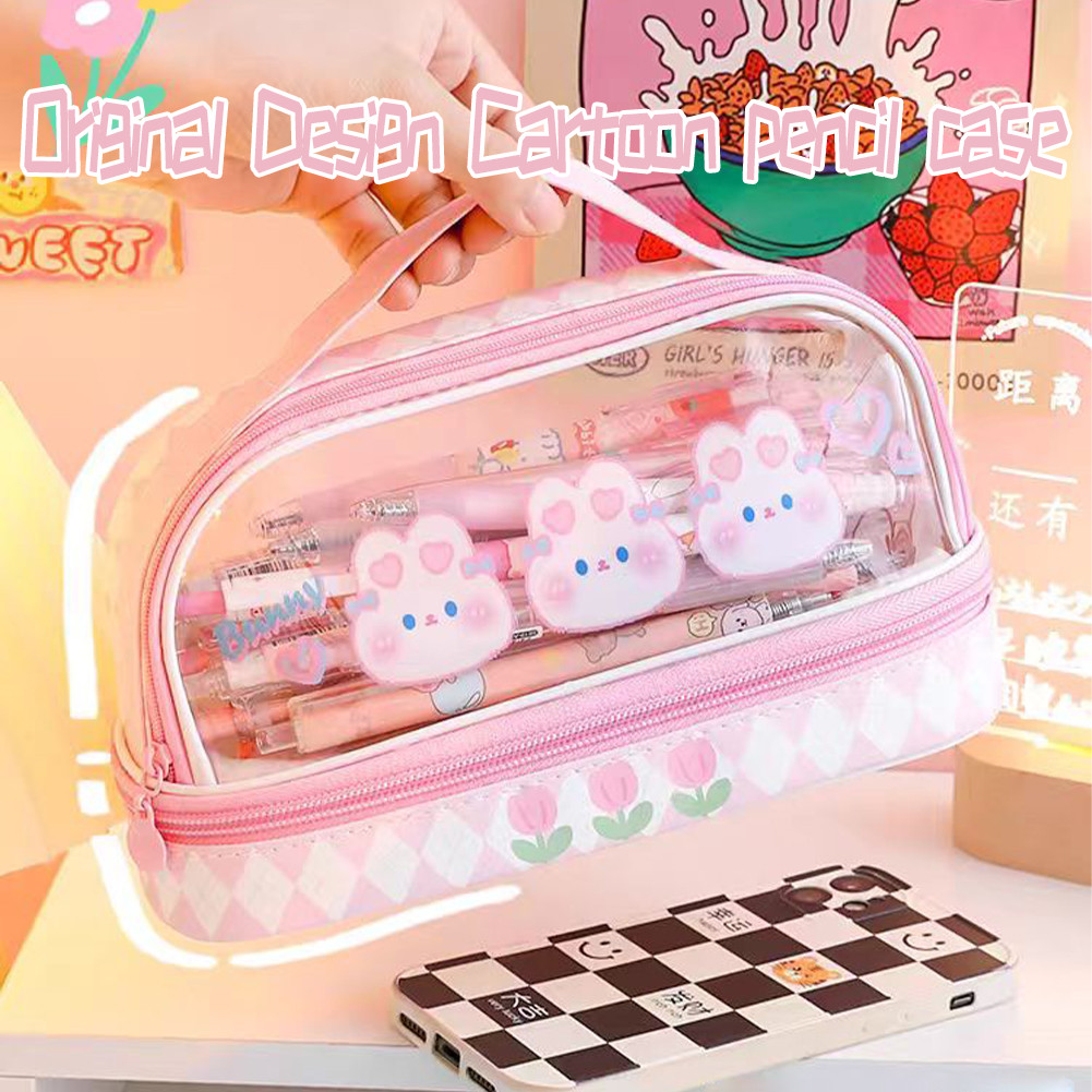 

Tempat Pensil Besar Transparan PVC Pencil Case Tas Pensil Murid Lucu,Kotak Pensil Anak Esthetis