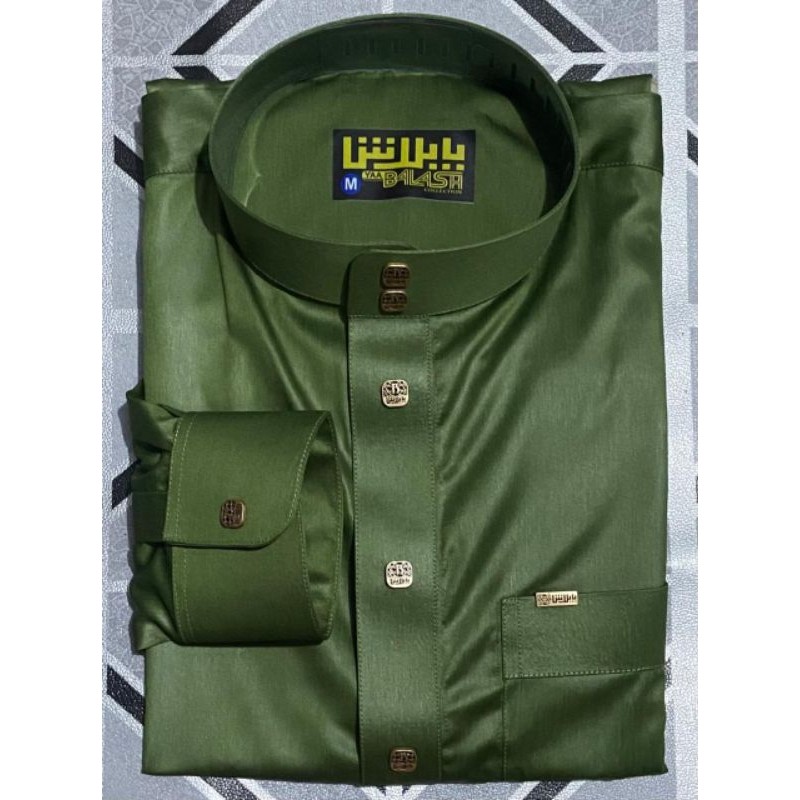 Baju Koko Pria Saudi Yaa Balash Semi Gamis Polyester Manset Berkualitas Lengan Panjang