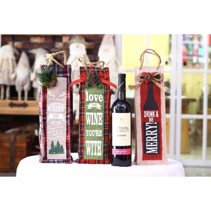 

Christmas Wine Bottle Premium Bag | Tas Kain Botol Tumbler Natal PBW