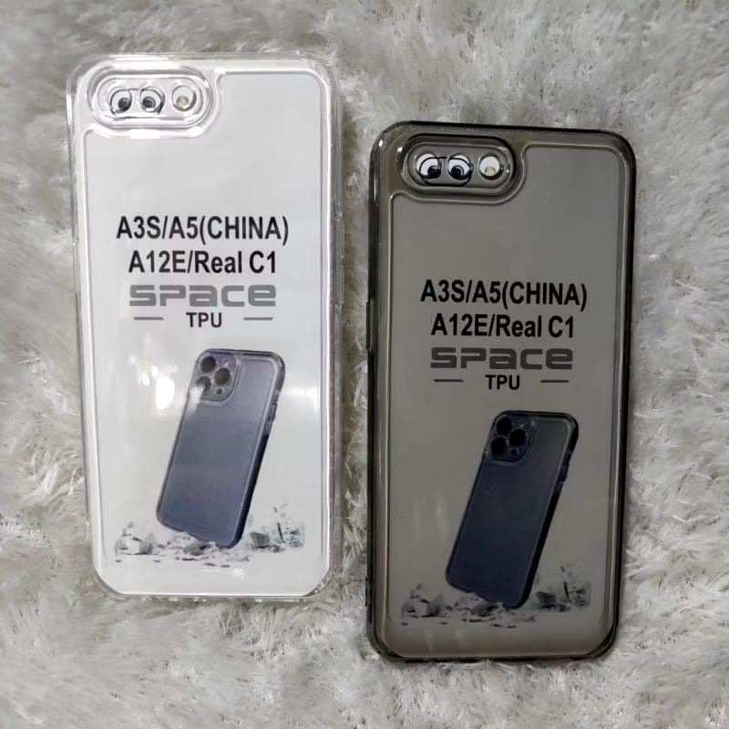 SOFTCASE OPPO A3S A5 (CHINA) REAL C1 A12E CASING SLIKON HITAM BENING TRANSPARAN PELINDUNG BELAKANG H