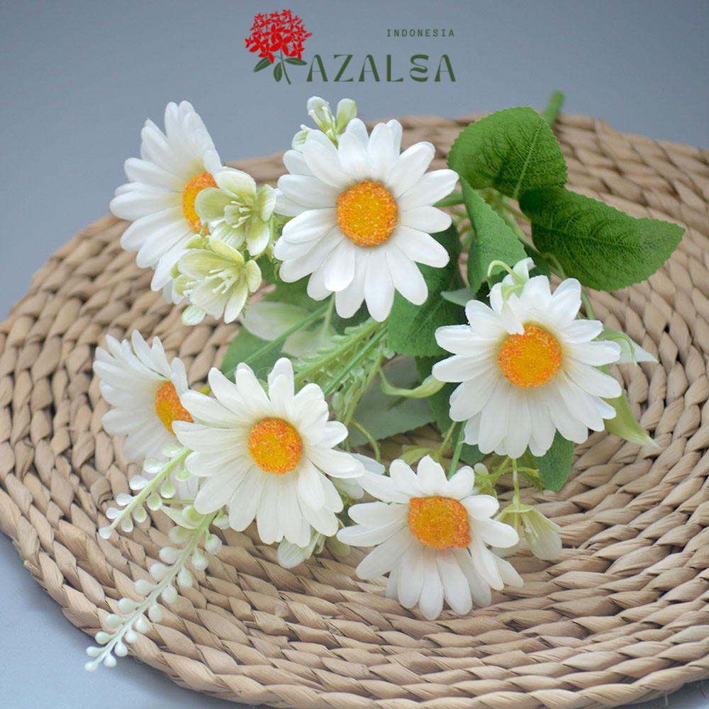 AZALEA - Bouquet bunga P110 CRISANTEMO Krisan Matahari Artifisial Dekorasi Hiasan Seserahan Buket Pa