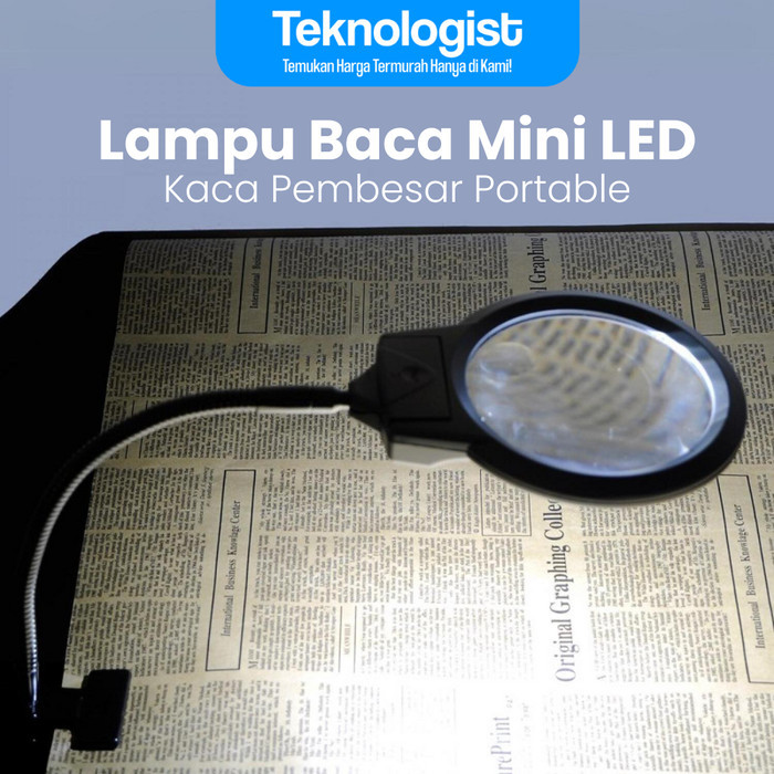 

Lampu Baca Mini LED Kaca Pembesar Portable Cahaya Fokus & Hemat Energi