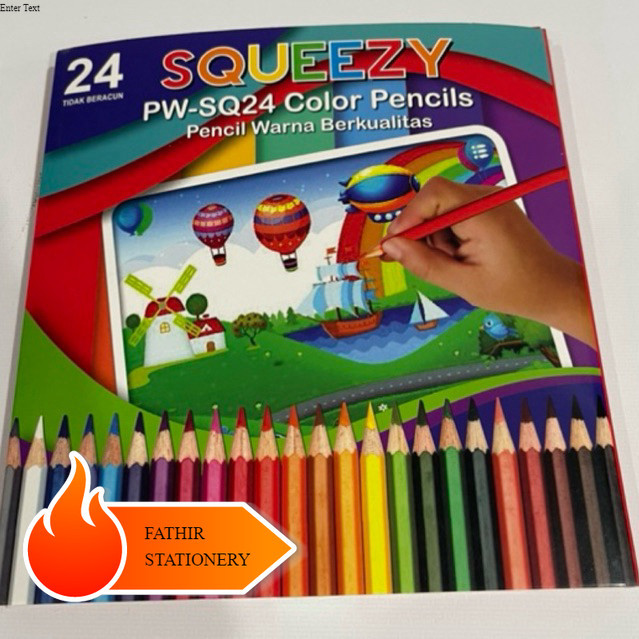 

PENSIL 24 WARNA SQUEEZY PENSIL WARNA WOODLESS