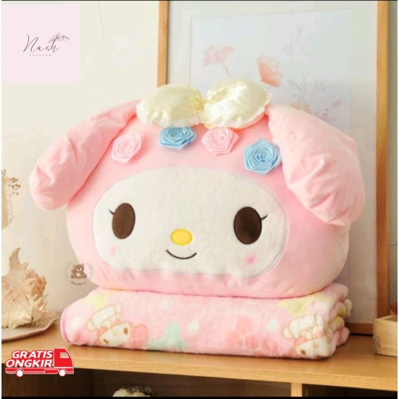Boneka Lucu / Boneka Bantal/ Boneka Kepala Karakter Kuromi My Melody