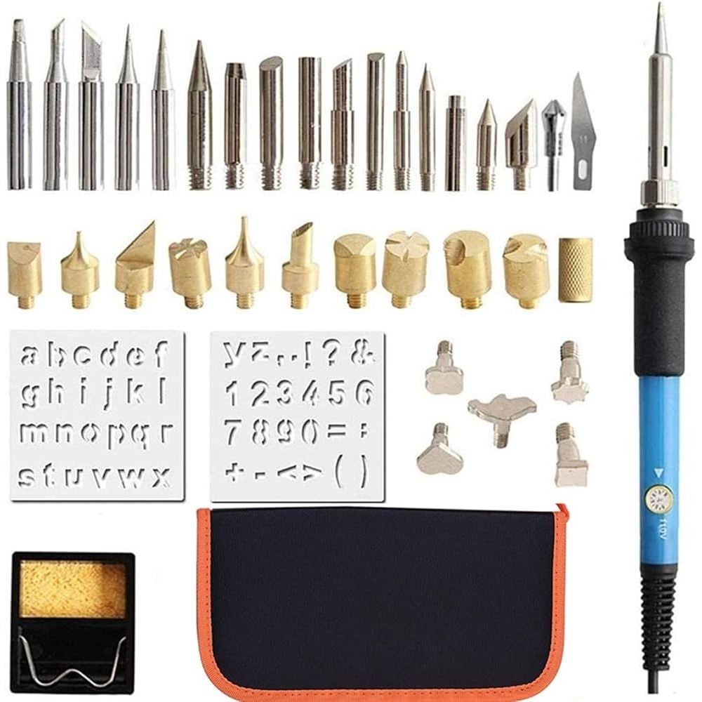 

Recomended Solder Lukis Pyrography Kesenian Mengukir Alat Bakar Kayu Wood Burning Pen 37 Set Tool