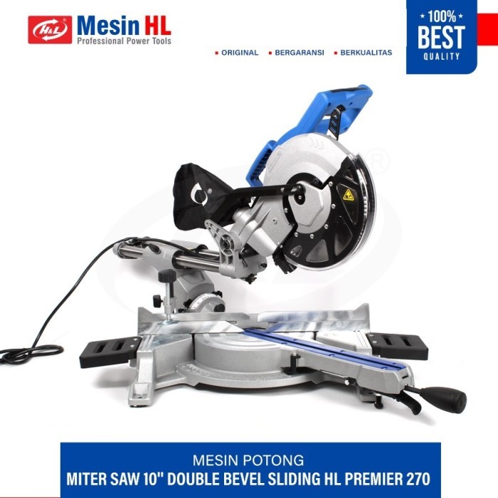Mesin Potong Aluminium / Miter Saw 10" Double Bevel Sliding HNL Premier 270