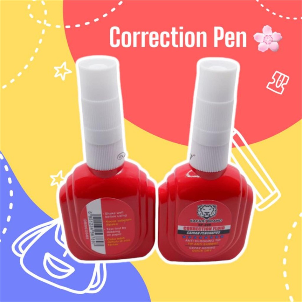 

(satuan) Tipe Tip X Stipo Cair Correction Pen Safari SF-01