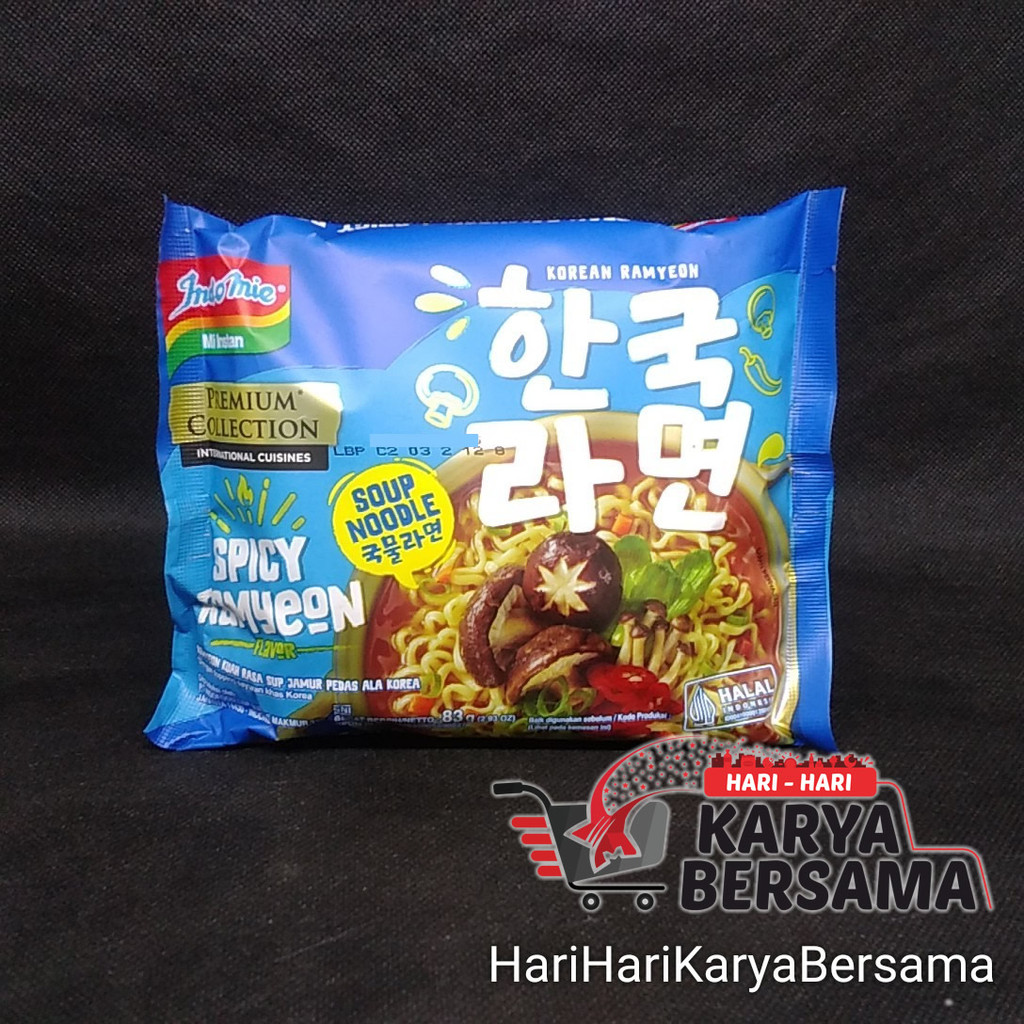 

INDOMIE MI INSTAN PREMIUM COLLECTION SPICY RAMYEON KOREAN SOUP 83GR