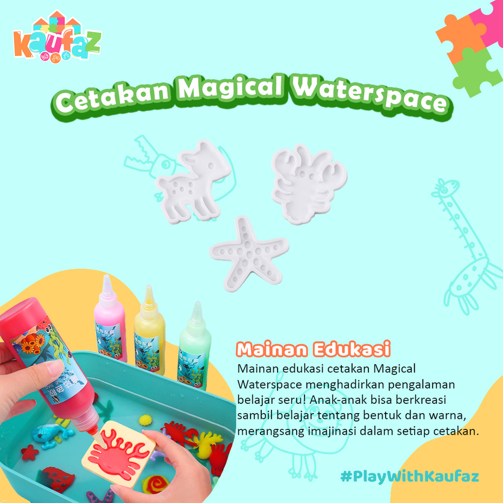 KAUFAZ [ Mainan Edukasi ] Cetakan Magical Waterscape / Saringan / Bubuk Magic Mainan Gel Satuan
