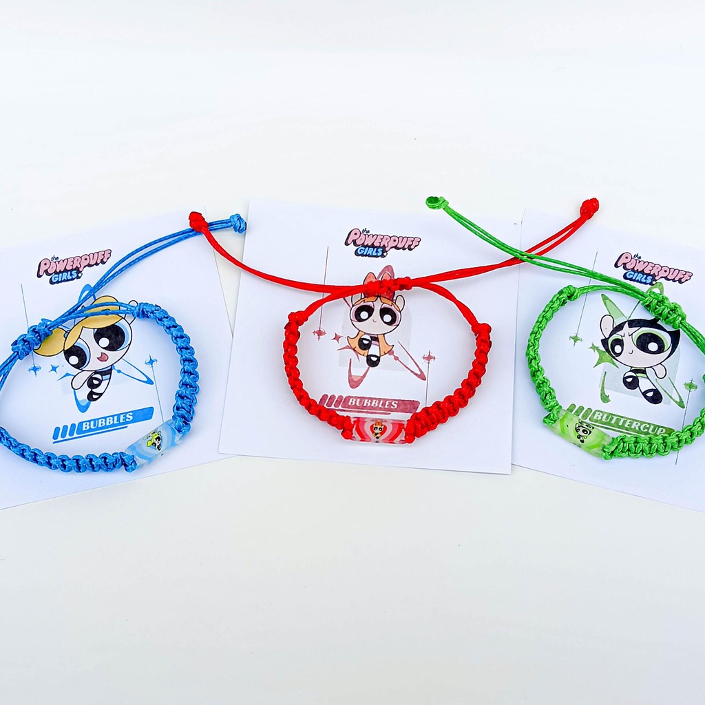 Gelang Powerpuff Girl 3pcs Kepang Sahabat Tali Waterproof Packing Box Free Gift Blossom