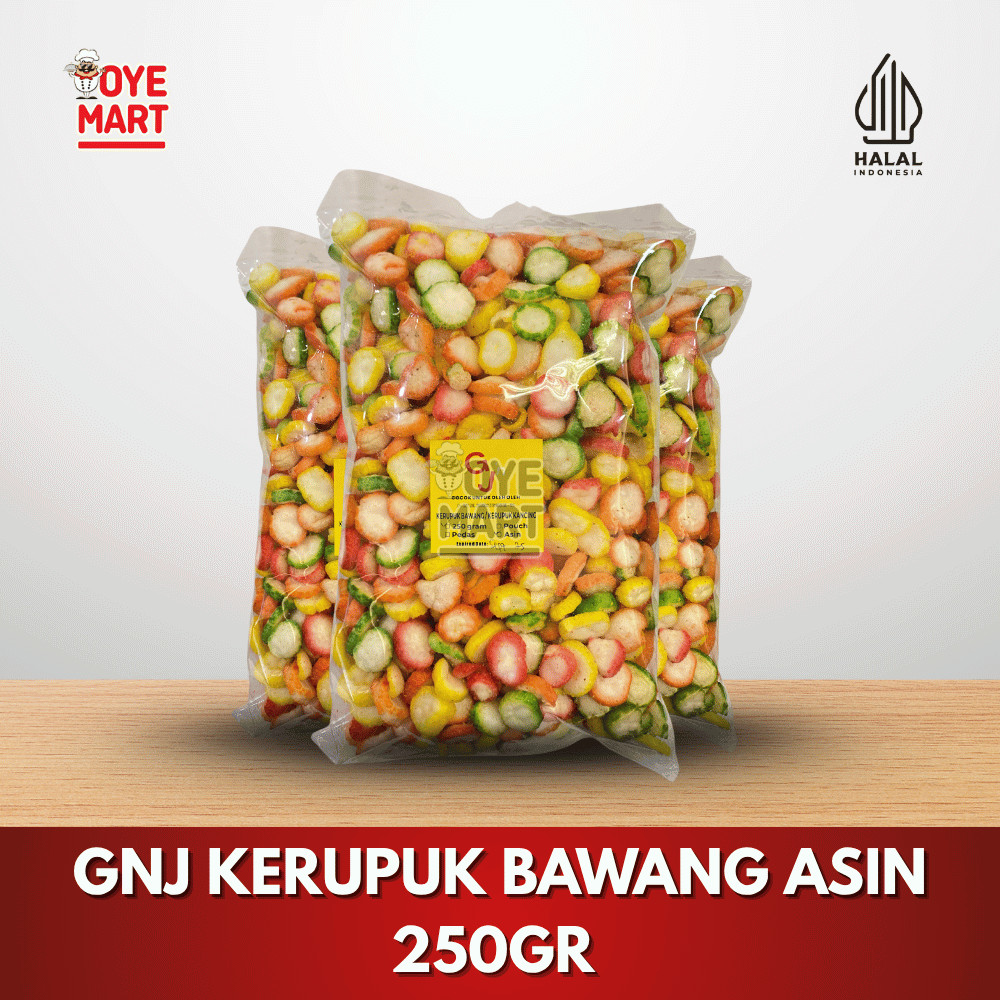 

GNJ KERUPUK BAWANG ASIN 250GR CEMILAN SNACK COIN BANDUNG