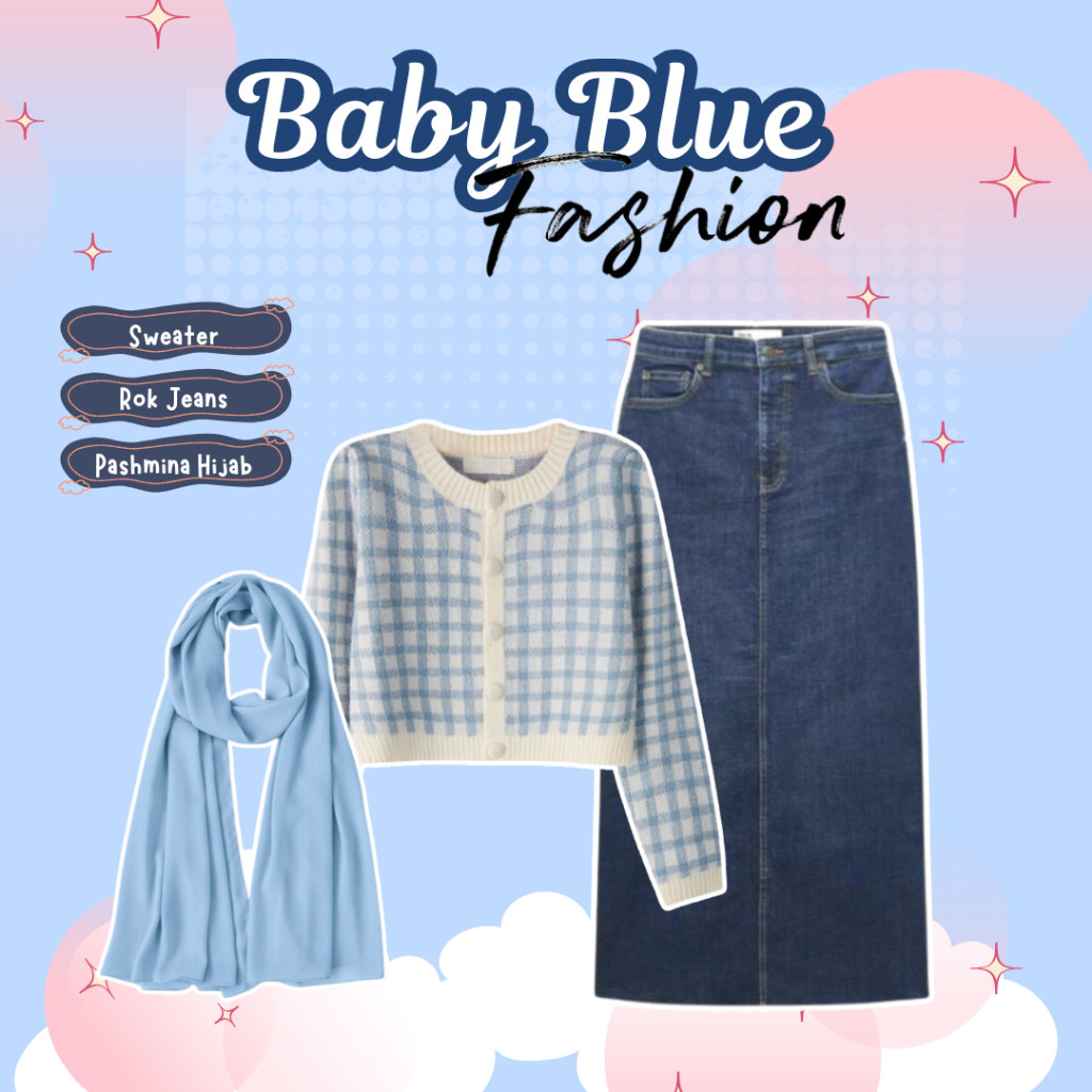 SharenaOutfit - 3 IN 1 One Set Hijab Korean Style Outfit Remaja Wanita Kekinian One Set Remaja Sweat