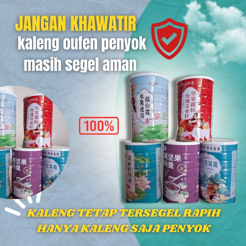 

[BPOM] OUFEN KALENG PENYOK BUNDLING HEMAT 3 KALENG (SEGEL AMAN) All VARIAN RANDOM LOTUS ROOT POWDER SARI BUBUR AKAR TERATAI MAKANAN SEHAT DIET SEHAT PRAKTIS