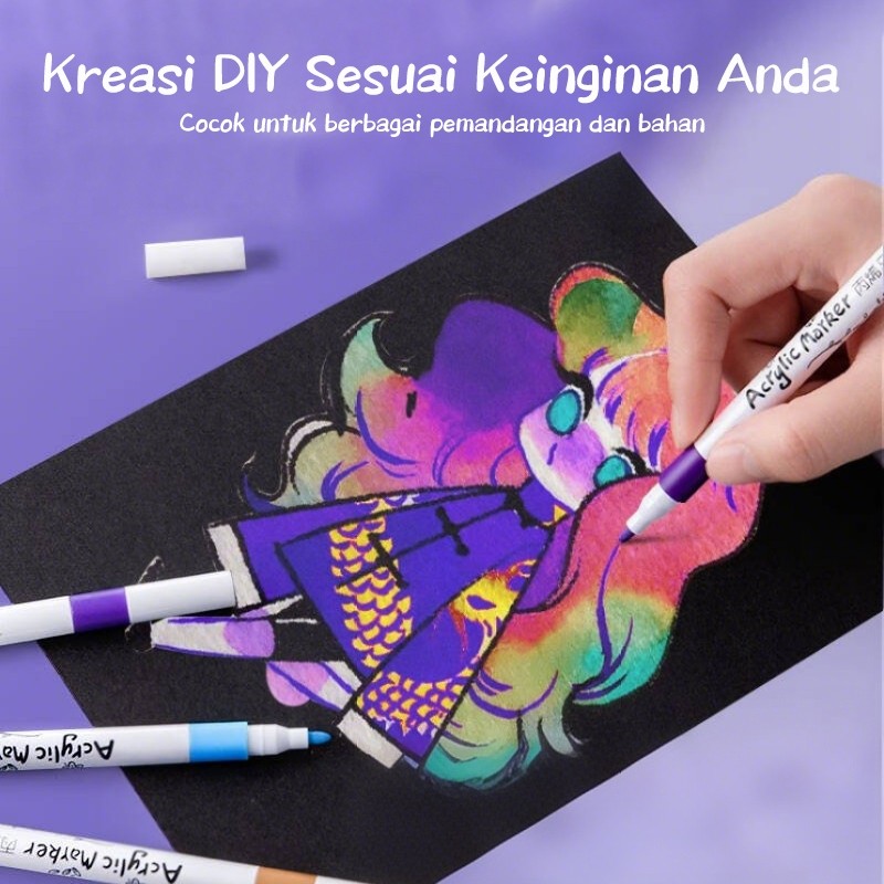 

JAMIN MURAH !!![READY] Aimilo Spidol Acrylic Marker Spidol Warna Warni 1 Set DIY Painting Akrilik Marker 48/60/80 Warna(BISA LANGSUNG ORDER)